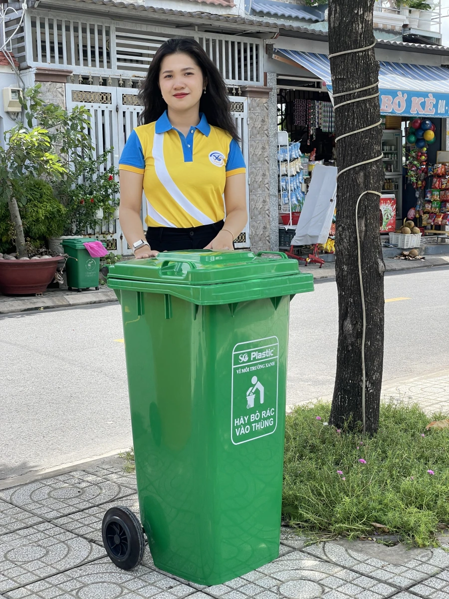 Các kiểu kích thước thùng rác 120 lít