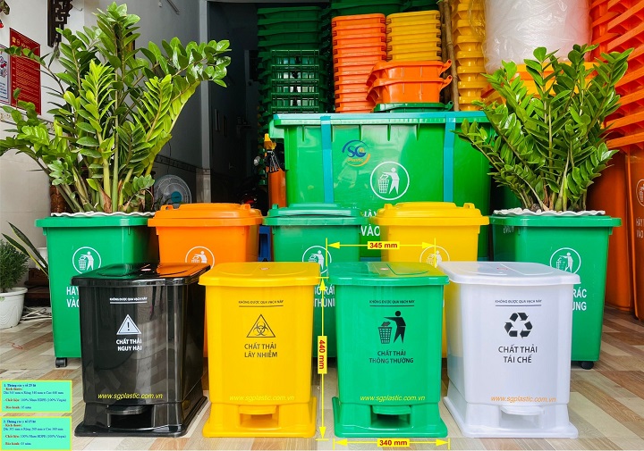 Thùng rác nào sử dụng để đựng chất thải lây nhiễm covid  19?