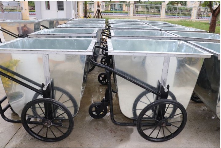 Cung cấp xe gom rác 660 lít cho dự án xây dựng nông thôn mới huyện Phú Hòa