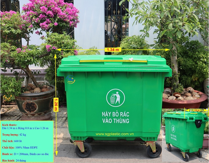 Tư vấn chọn thùng rác nhựa công cộng 660 lít