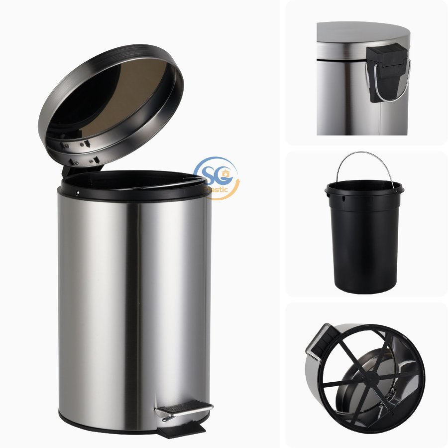 Thùng rác Inox đạp chân 12 lít