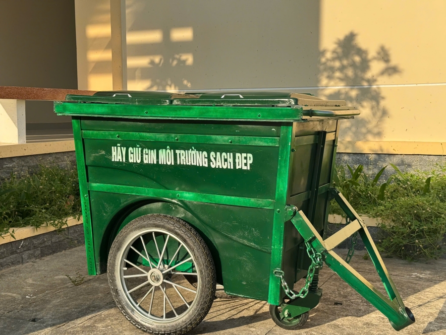 Xe Thu Gom Rác 660 Lít Bánh Hơi