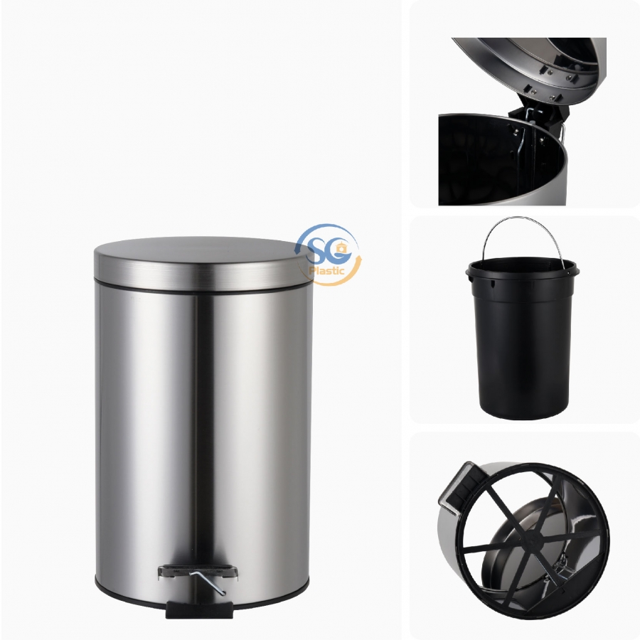 THÙNG RÁC INOX ĐẠP CHÂN 5 LÍT