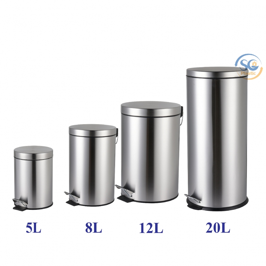 Thùng rác Inox đạp chân 12 lít