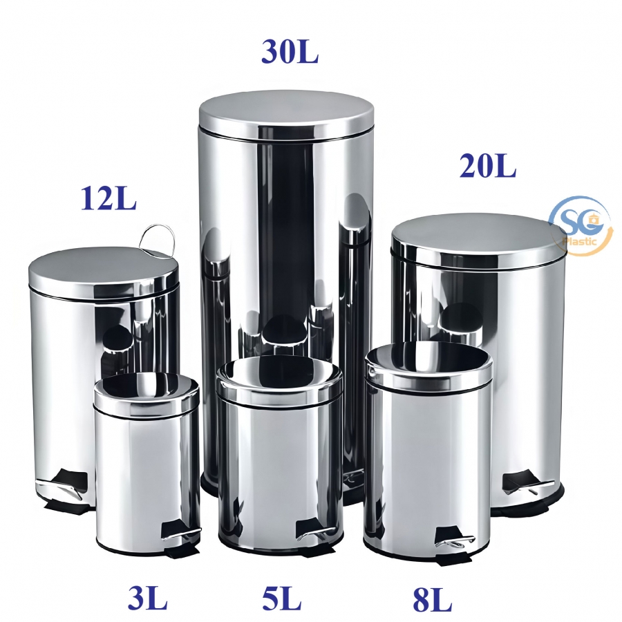 Thùng rác Inox đạp chân 8 lít