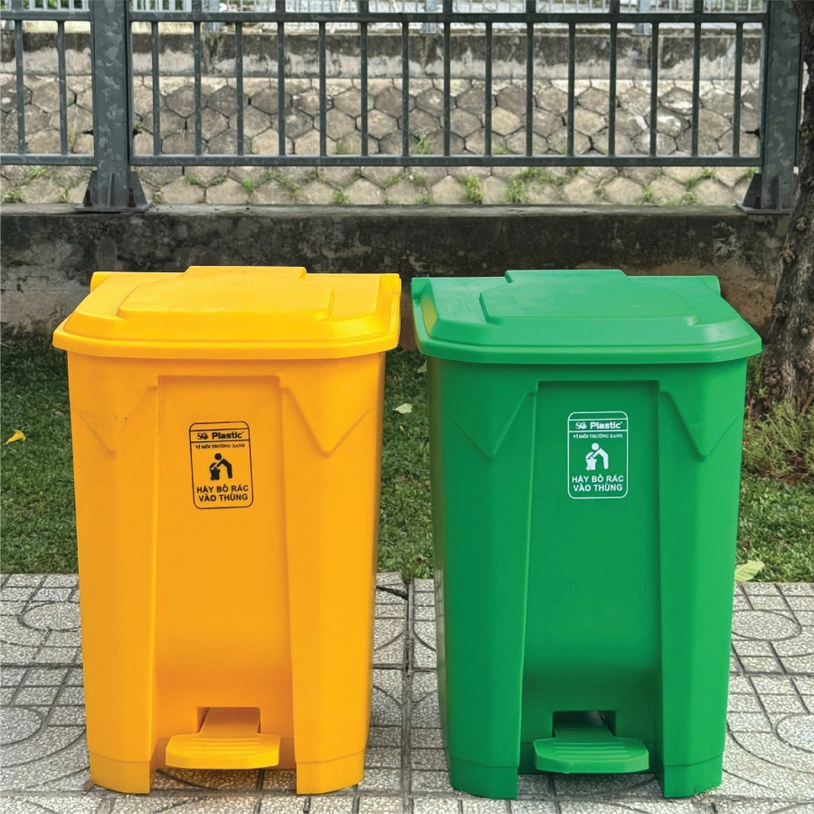 Thùng rác nhựa 80 lít đạp chân