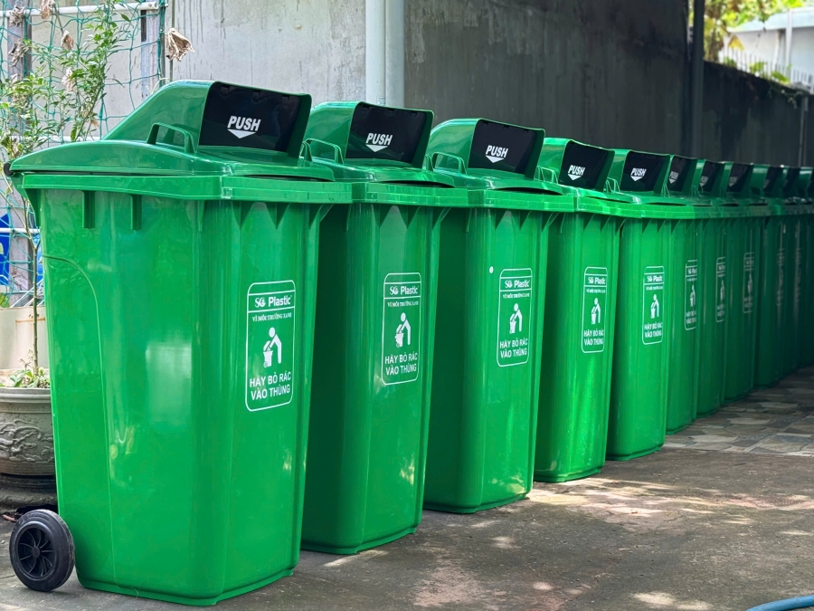 Thùng rác nhựa 240 lít nắp hở