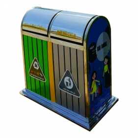 THÙNG RÁC CÔNG CỘNG 2 NGĂN INOX