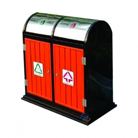 Thùng Rác Giả Gỗ 2 Ngăn Ngoài Trời