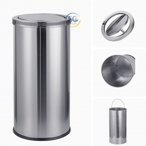 Thùng rác inox tròn có nắp lật 20 lít