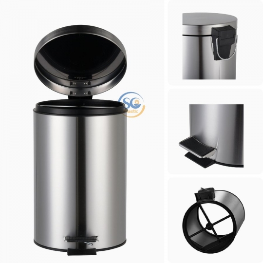 Thùng rác Inox đạp chân 8 lít