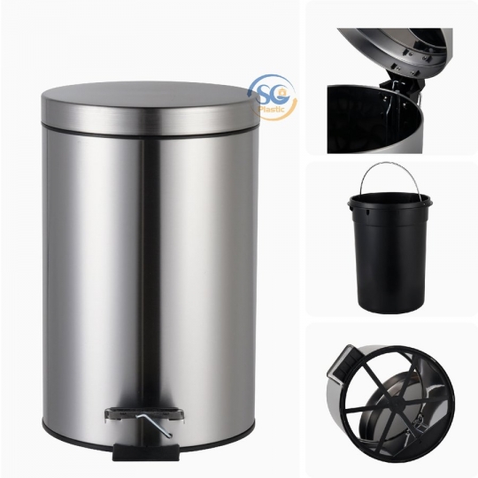 Thùng rác Inox đạp chân 12 lít