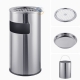 Thùng rác inox có gạt tàn tròn 30 lít