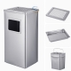 Thùng rác inox có gạt tàn vuông 30 lít
