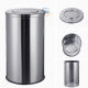 Thùng rác inox tròn có nắp lật 80 lít