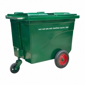 Xe Thu Gom Rác Đẩy Tay 660L Bánh Đúc