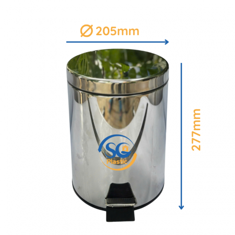 THÙNG RÁC INOX ĐẠP CHÂN 5 LÍT