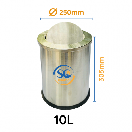 THÙNG RÁC INOX LẬT TRÒN 10 LÍT