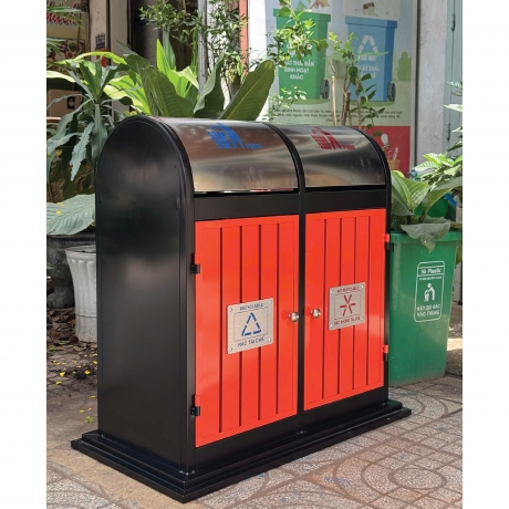 Thùng Phân Loại Rác 2 Ngăn Công Cộng