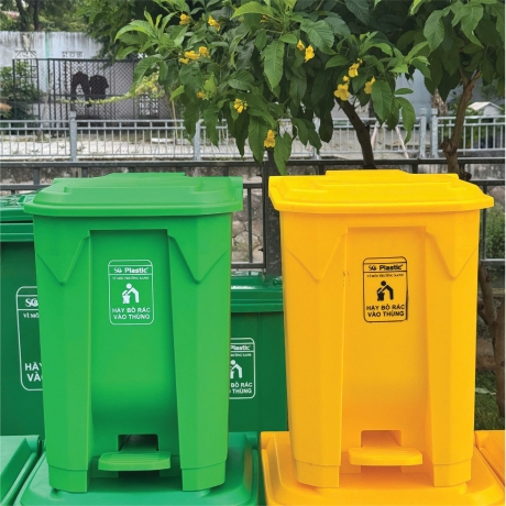 Thùng rác nhựa 80 lít đạp chân