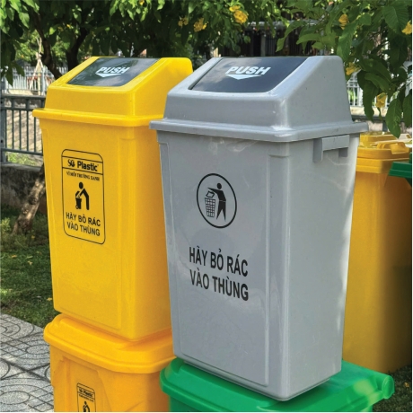 Thùng rác nhựa 60 lít nắp lật