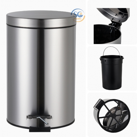 THÙNG RÁC INOX ĐẠP CHÂN 20 LÍT