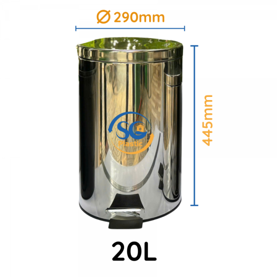 THÙNG RÁC INOX ĐẠP CHÂN 20 LÍT