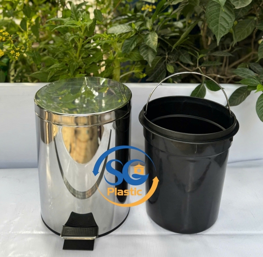 THÙNG RÁC INOX ĐẠP CHÂN 5 LÍT
