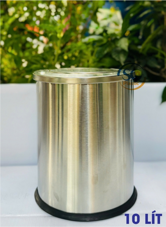 THÙNG RÁC INOX LẬT TRÒN 10 LÍT