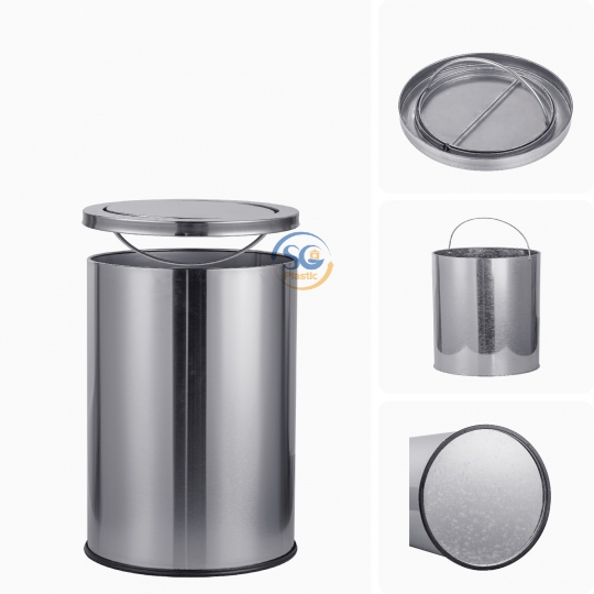 THÙNG RÁC INOX LẬT TRÒN 10 LÍT