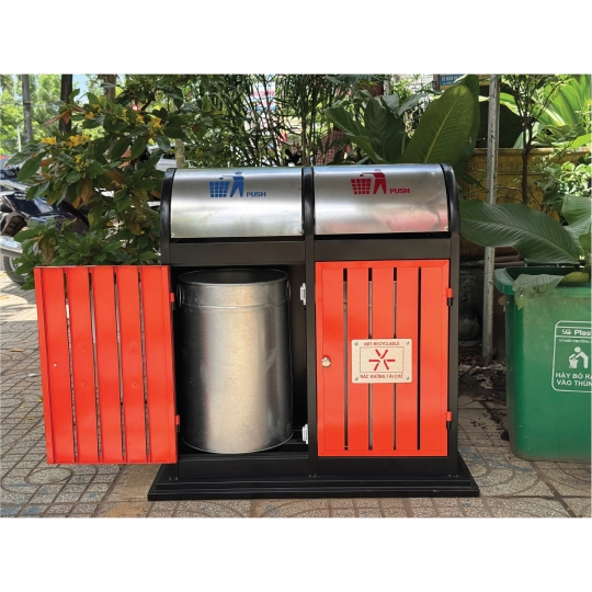 Thùng Phân Loại Rác 2 Ngăn Công Cộng