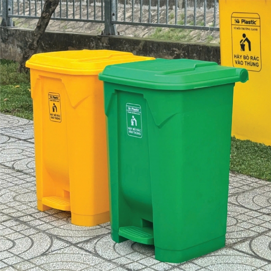 Thùng rác nhựa 80 lít đạp chân